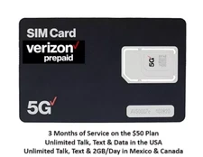 TRULY UNLIMITED Verizon Prepaid TALK,TEXT,DATA w/Mexico&Canda ONLY $40/Month