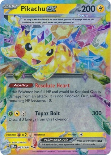 2024 ピカチュウ ex PSA9 ULTRA RARE 2024 Pokemon Ssp En-surging Sparks 238 Pikachu Ex Special