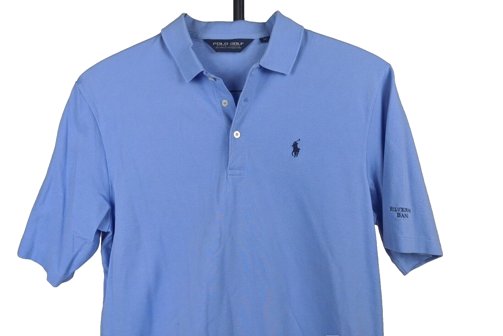 Polo Ralph Lauren camicia logo pony blu cotone taglia media