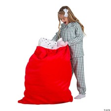 Santa Toy Bag - Red Pile Plush - 28" x 36" - Costume Accessory - Prop