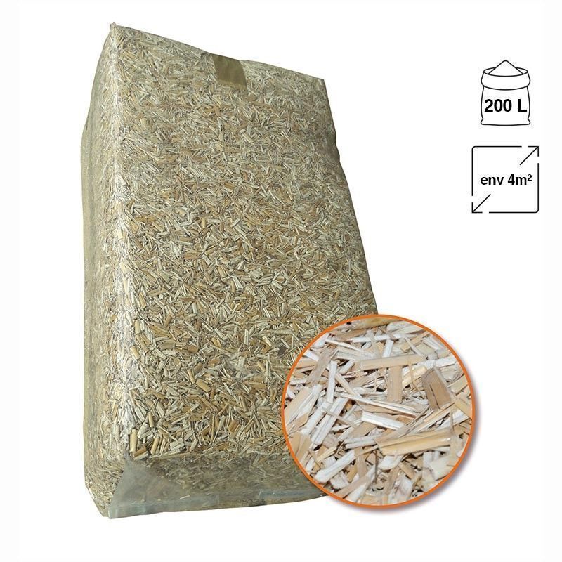 Paillis de miscanthus pour retenir l'eau en balle de 150L pour potager