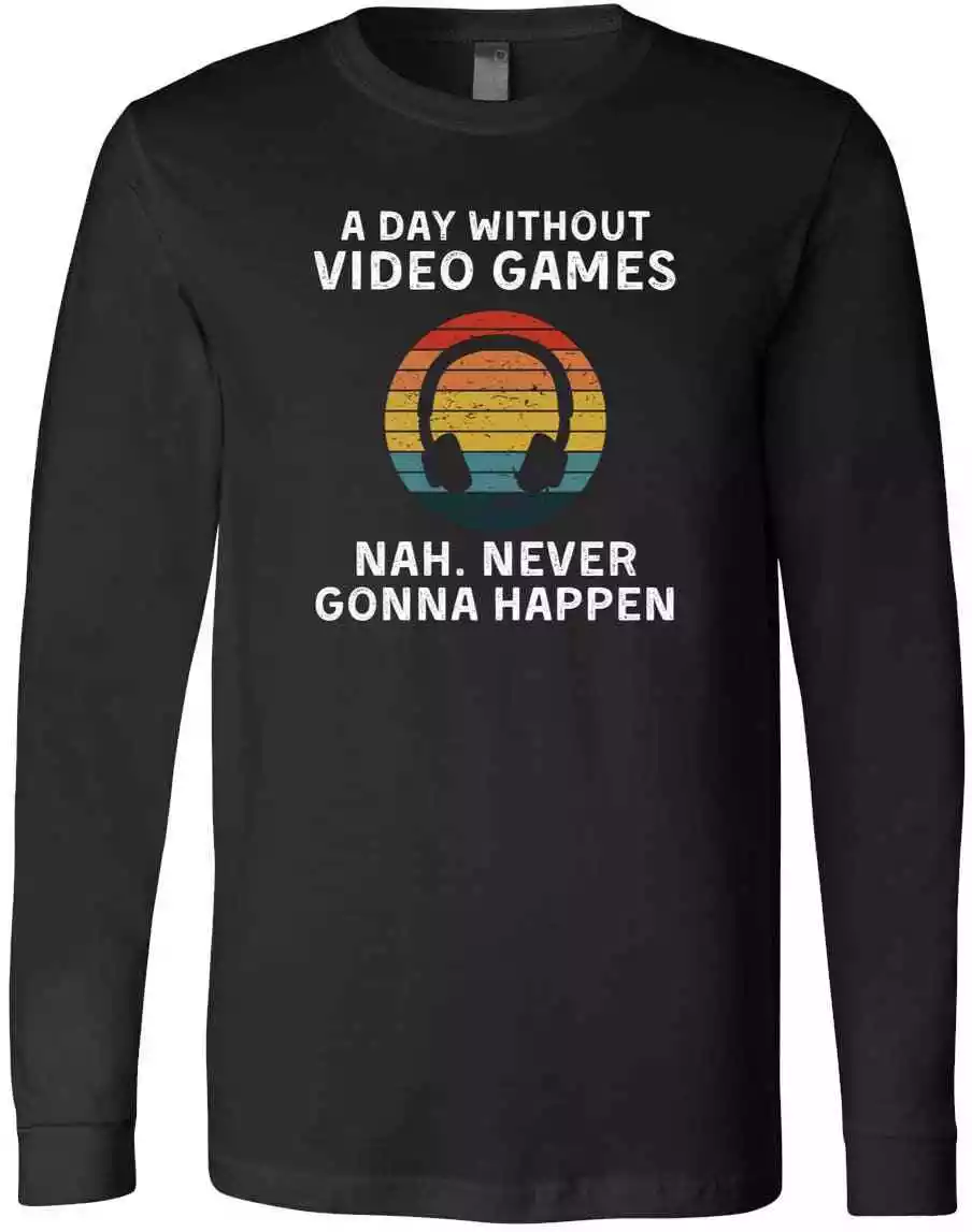 A Day Without Video Games Boys Teens Kids Gamer Funny Gaming Trendy T-Shirt  | eBay