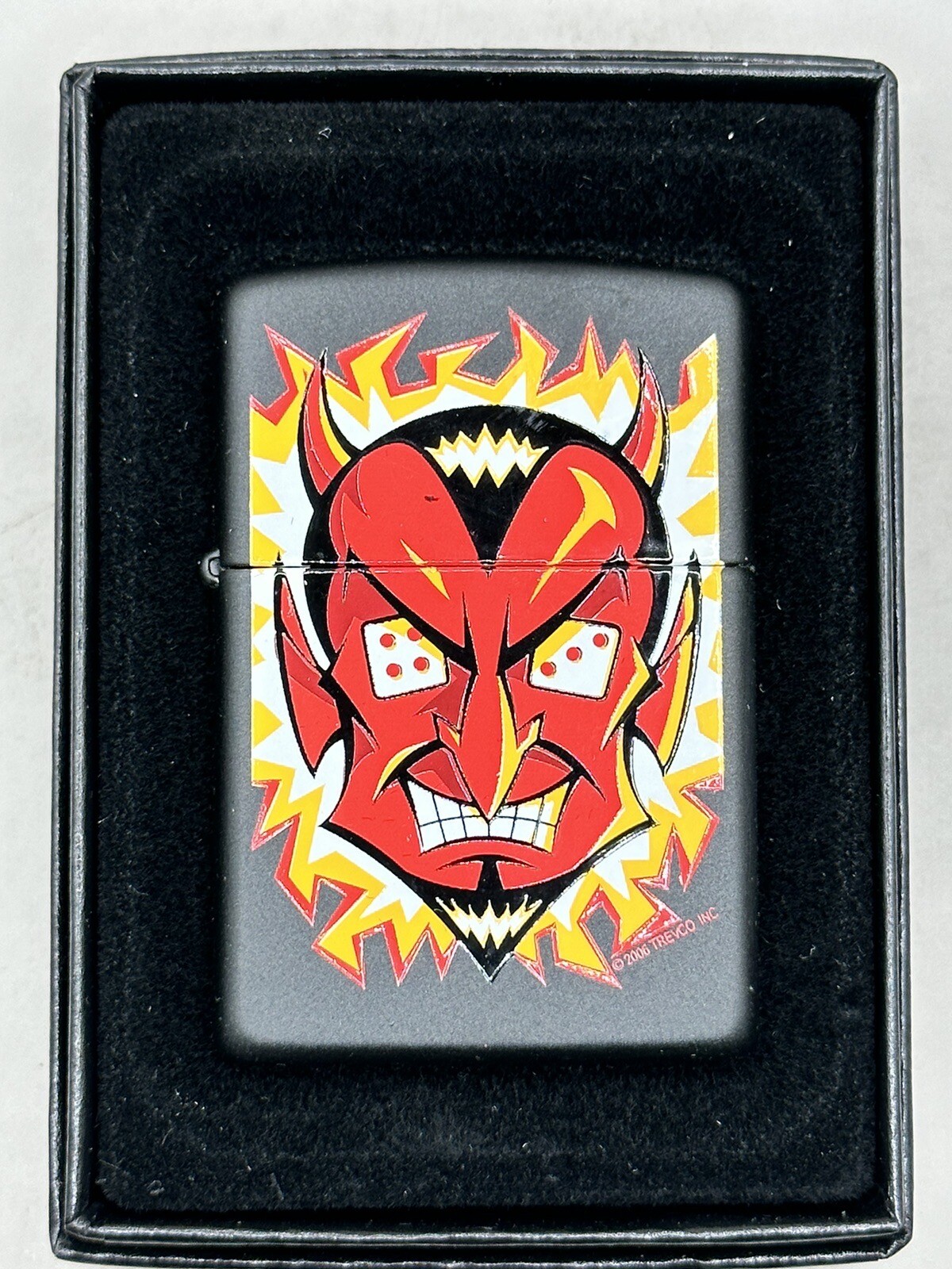 Vintage 2006 Trevco Lucky Devil Black Matte Zippo Lighter NEW eBay