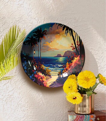 Nature Wall Art Ceramic Decorative wall Plate Hanging Decor inches
