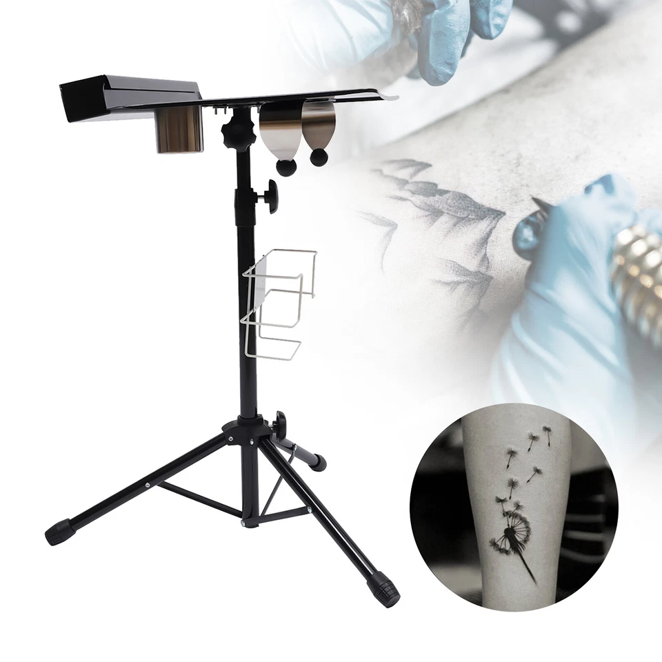 Mesa de estación de trabajo de tatuaje ajustable de acero inoxidable Banco de trabajo de tatuaje portátil Foto 3 de 4