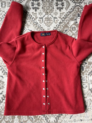 Vintage Route 66 Women's Red Button-up Sweater