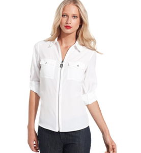 michael kors zip front shirt