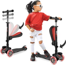 Patineta Scooter Para Niños Con Asiento Plegable Seat Scooter For Boys Girls NEW