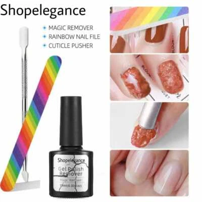 SHOPELEGANCE New Burst Nail Gel Magic Remover Nail Polish UV Gel Soak off Clean Degreaser