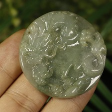 Certified Green 100 Natural A Jade Jadeite Pendant Dragon   1819