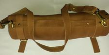 Real Pure Vintage Tan Leather Chef Knives Pouch / Case/Roll 8 Pockets Bag