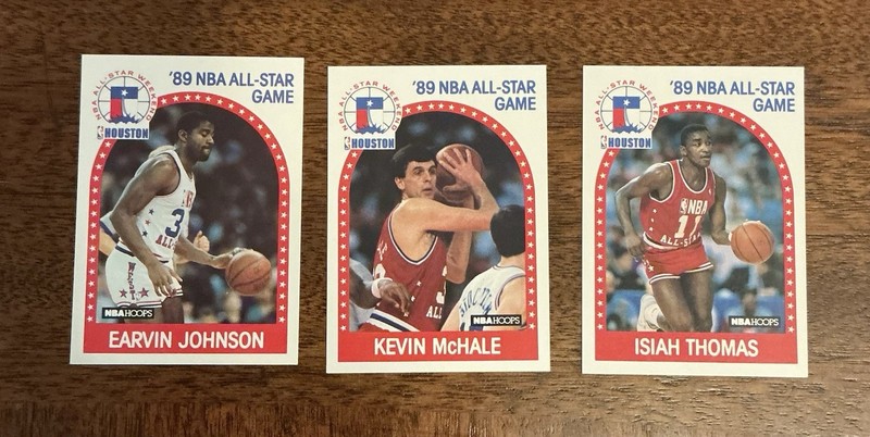 Lot Of 3 1989-90 NBA Hoops All Stars (E. Johnson, McHale, Isiah Thomas)