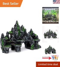 Elegant Mountain View Fish Tank Decoration: Large Plastic Ornament for Aquariums