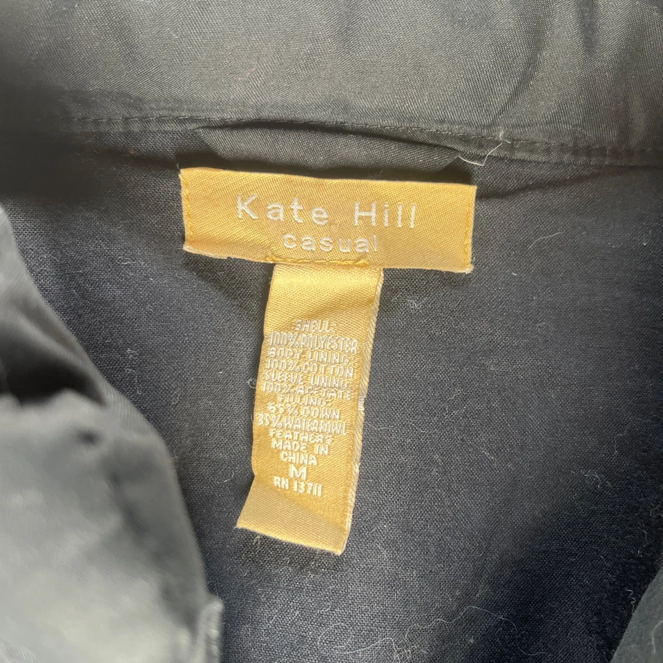 Kate Hill Mujer Acolchado Puffer Chaqueta Mediana Negro Foto 2 de 2