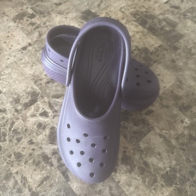 crocs classic bae womens size 10 shoes purple chunky platform clogs sandals