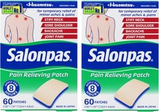Salonpas Pain Relieving Patches - 60 Count x 2 Pack (120 Count)