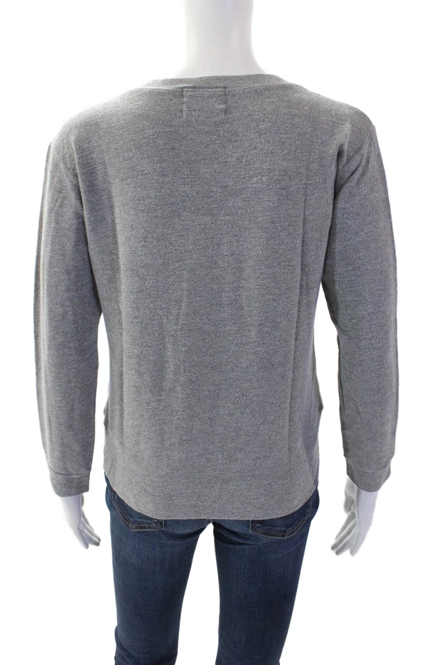 Sudadera Monrow Mujer Mangas Largas Cuello Redondo Gris Algodón Talla Extra Pequeña Foto 3 de 4