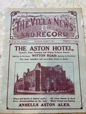 27th March 1926 football programme Aston Villa reserves v Everton reserves