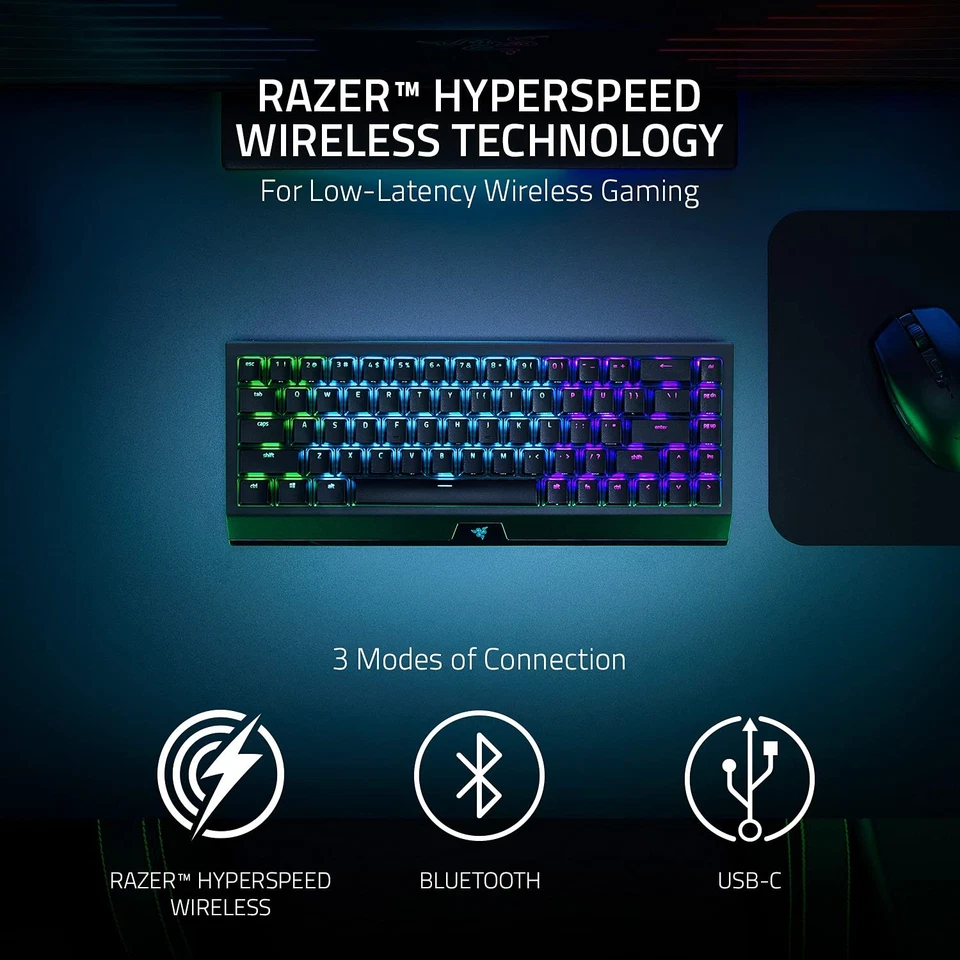 Razer BlackWidow V4 Mini 65% HyperSpeed Wireless Keyboard Certified Refurbished - Image 4 of 4