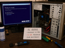 Old PC Tune Windows 10 pro bootable 16 GB USB for installation & recovery