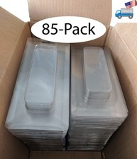 85pcs: New Clear Plastic Clamshell Packaging 7 3/8" x 3 1/2" Retail Hang Display