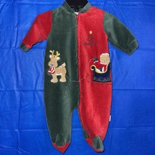 First Christmas Baby Infant Size 3 Months One Piece Sleeper Holiday Vintage 460