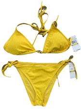 Michael Kors Saffron ribbed bikini 2 pc set Size MED 118 NWT   