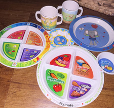 Kids MyPlate Elephant Divided Plate Bowl Set, 4 Compartments, Plastic
