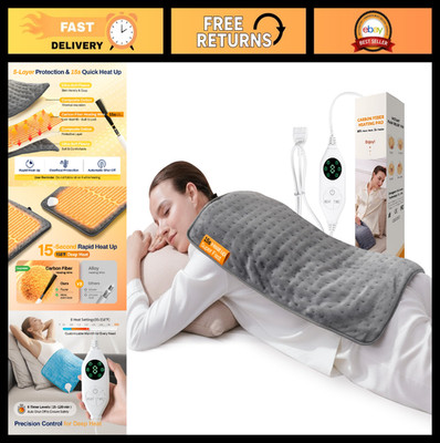 XL Electric Heating Pad for Back, Neck & Shoulder Pain Relief - Fast Heat-Up, 12