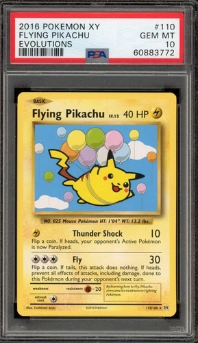 Pokemon Flying Pikachu XY Evolutions Secret Rare #110 PSA 10 Gem Mint