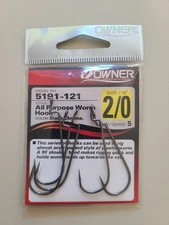 Owner All Purpose Worm Hook 2/0 5191-121