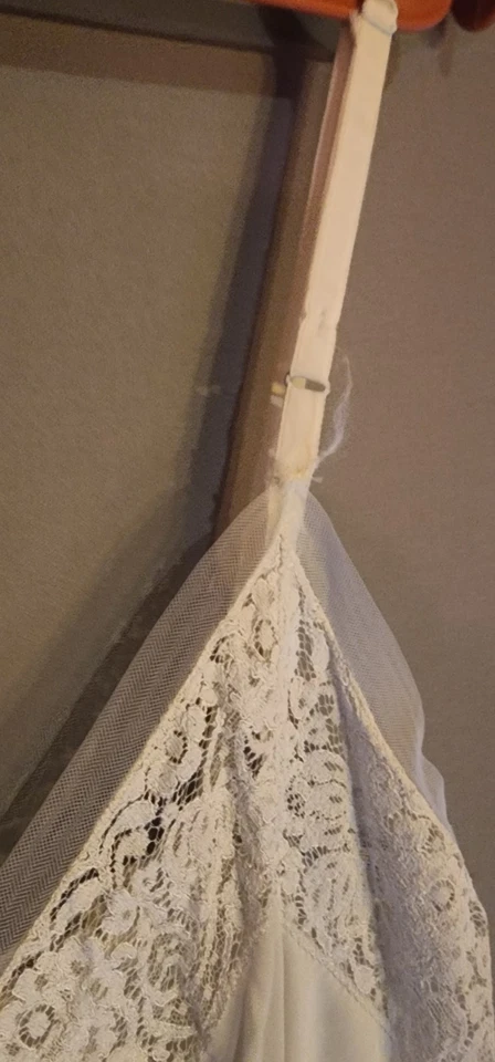 Винтажная ночная рубашка Aristocraft прозрачная средняя/большая (35) нейлоновая кружевная бледно-голубая - Изображение 4 из 4