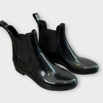 Sam Edelman Womens Size Tinsley Patent Black Chelsea Rain Boots