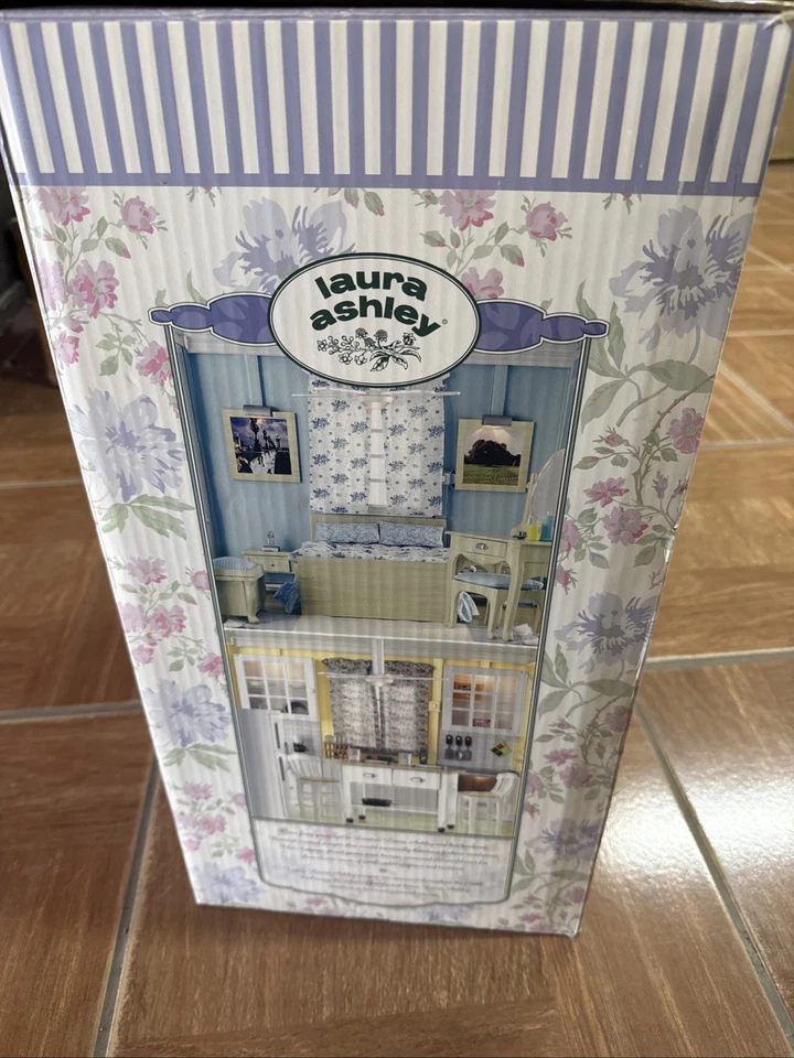 Laura Ashley Blue Floral Dollhouse 2-Story Foyer Decorator Set with Furniture - Image 3 of 4