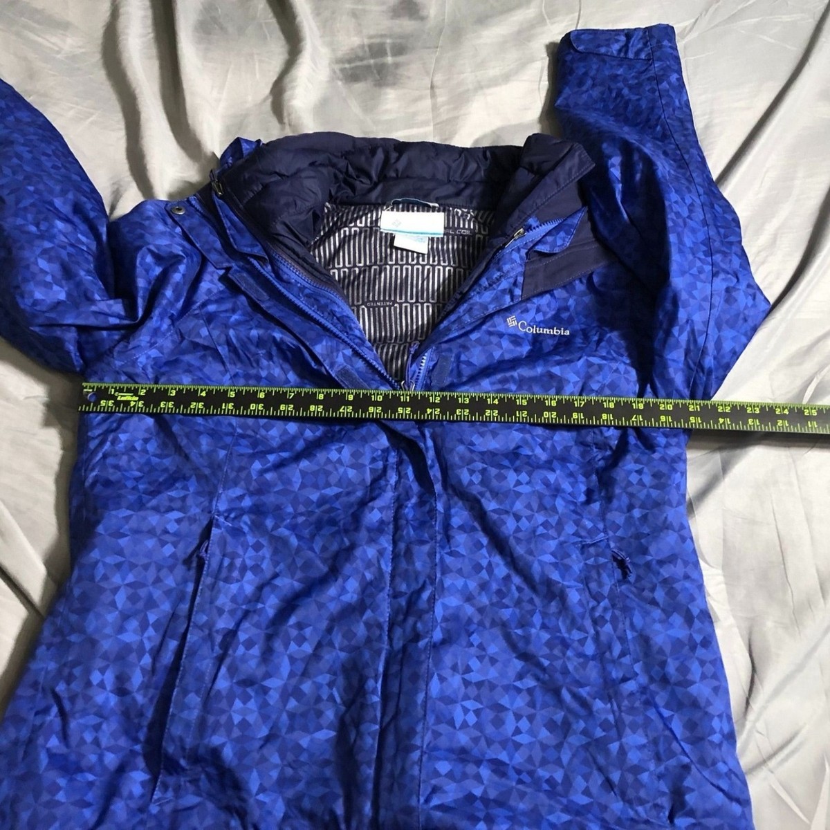 Columbia Womens Interchange Jacket Medium Blue Geo Outer West