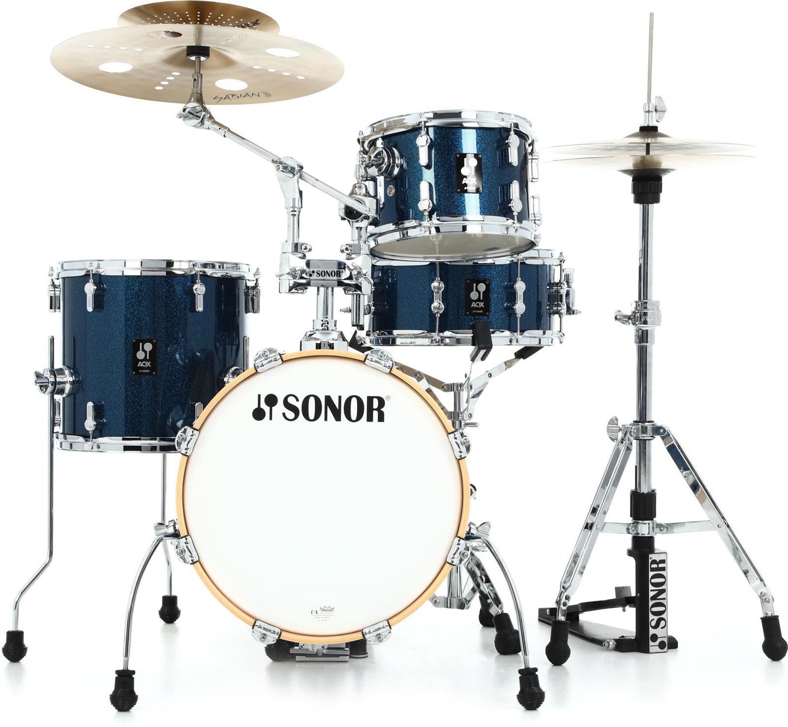 Sonor AQX Jungle 4-piece Shell Pack - Blue Ocean Sparkle
