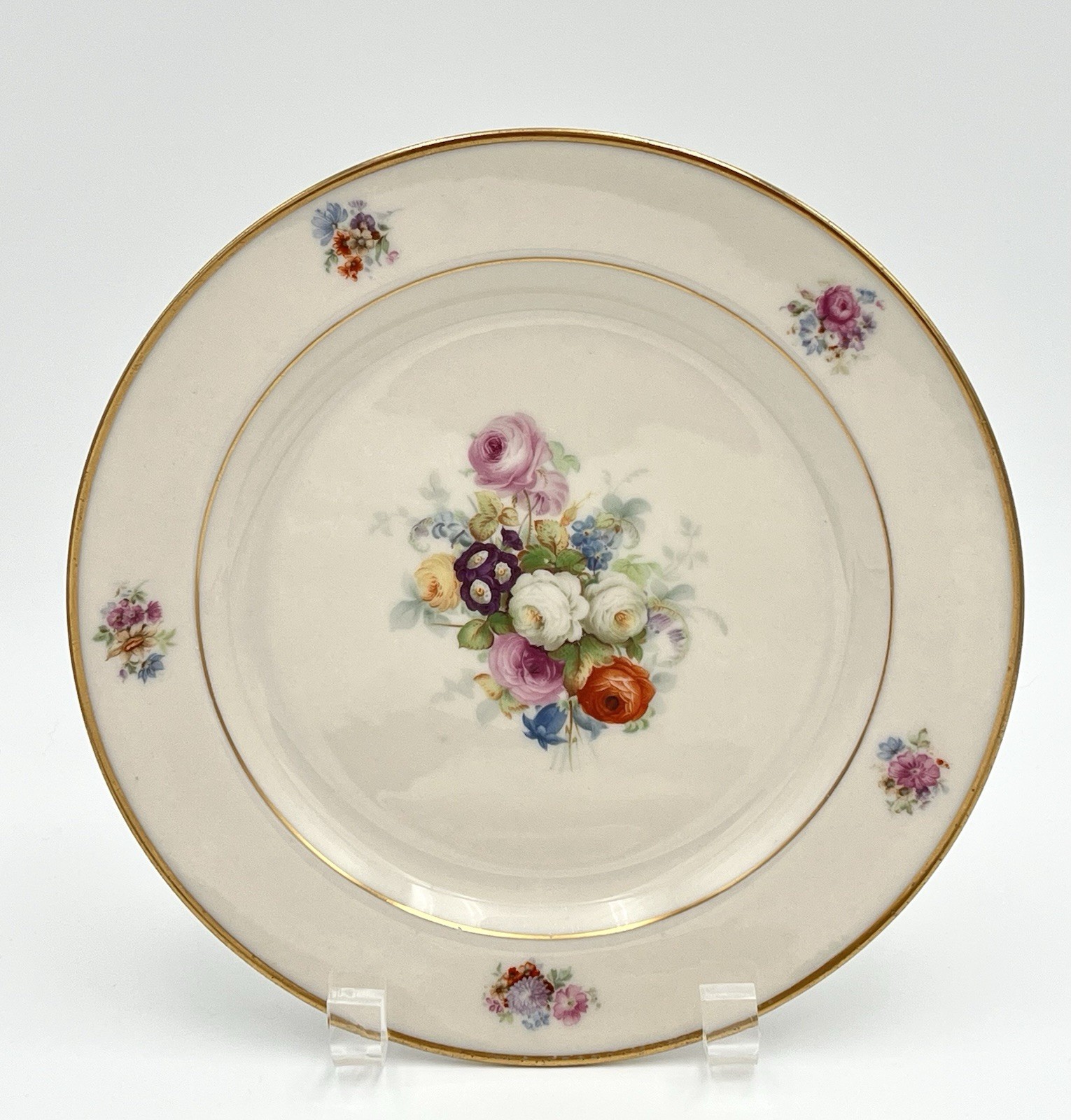 Vintage Gordon Belleek Floral Dinner Plates Set of 7 Cottagecore Shabby Cottage