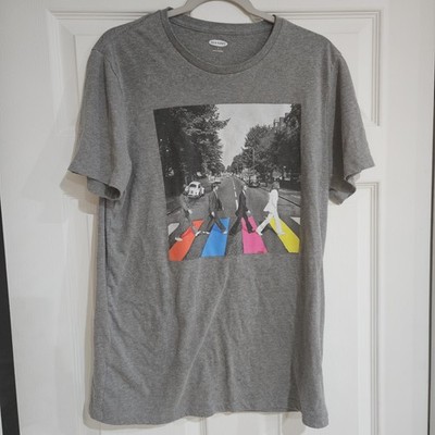 The Beatles Abbey Road Graphic T-Shirt Old Navy Mens Large Gray Vintage Inspired
