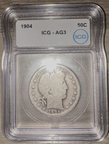 1904 Barber Half Dollar ICG AG3 50C Silver Philadelphia