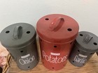 Hazel Potato Onion Garlic Storage Containers Set of 3 Galvanized Metal — photo 3