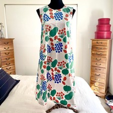 Marimekko Uniqlo Shift Dress Size XS AU 8 10 Fruit Print A-line 100% Cotton