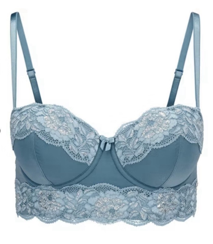 NWT Adore Me Mavis Contour balconette Blue Lace bra 36DDD