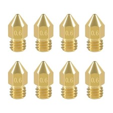 3D Printer Nozzles 8 Pcs 0.6mm MK8 Extruder