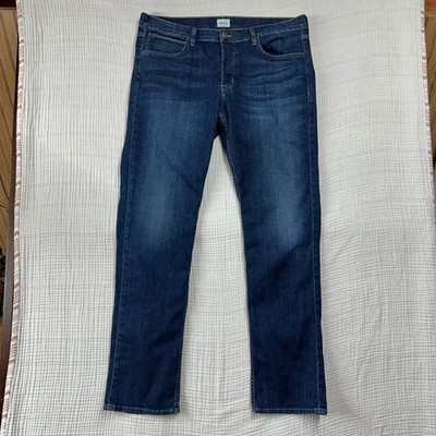 Hudson Jeans Mens 38 measure 40 Blue Denim Byron Straight Stretch Button Fly