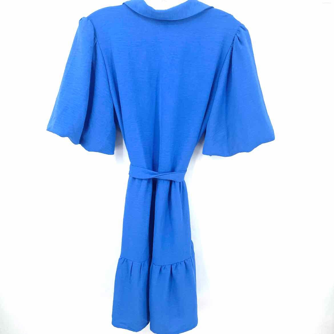 Size MEDIUM Blue Solid Dress - image 2
