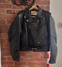 Schott Perfecto 618 Steerhide double leather Motorcycle jacket Men's 40 Auth