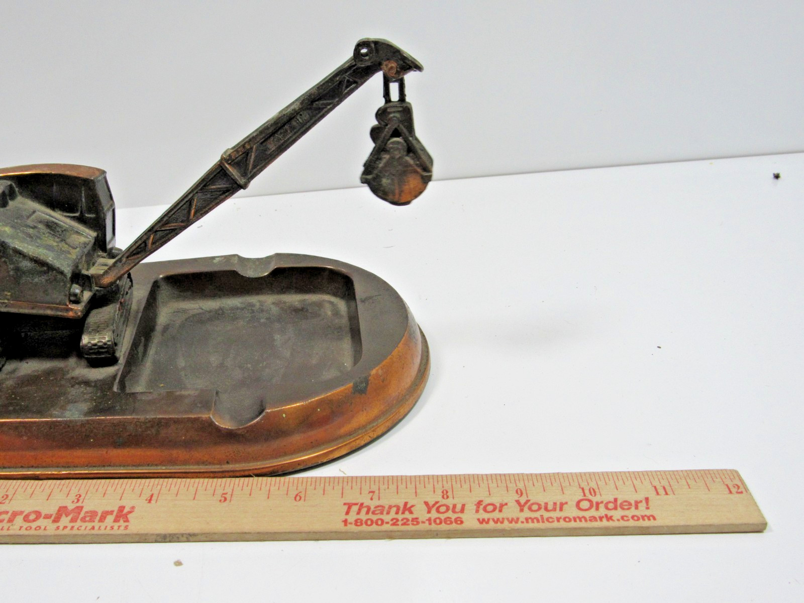 Vintage 1950s Lorain Copper Excavator Track Crane Shovel  Ashtray Cab Pivots