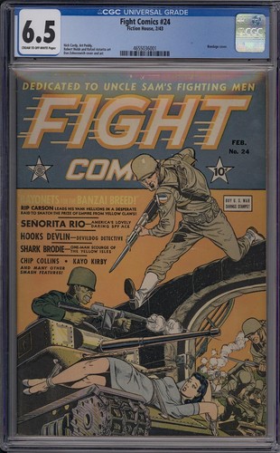 FIGHT COMICS  24  CGC 6.5 - 4655036001 - Classic bondage war cover 1943!