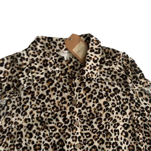 Tru Luxe Jeans Women's Size M 3/4 Sleeve Ruffle Printed Tunic Top Blouse New - Picture 4 of 12