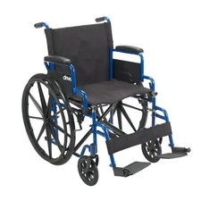 Drive Medical Wheelchair Blue Streak W/ Flip Back Desk Arm 18" Seat Footrest